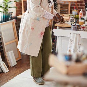 NWOT Duluth Makers Studio Wide Leg Pants 8 Long Olive Green